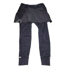Athleta Legging Skirt Fleece Run Train Walk Exercise Womens Large Black